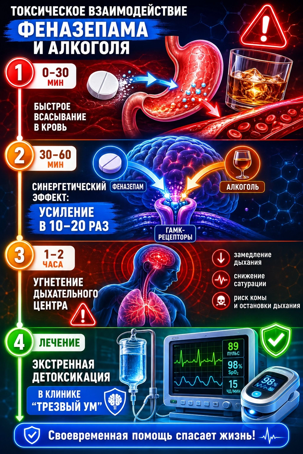 Система воздействия феназепама на организм